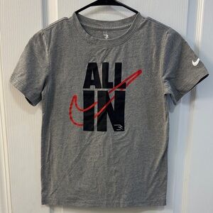Nike Kids Gray Tee with Red and Black Design